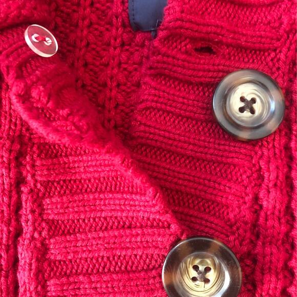 Gap Kids Red Knit Sweater Cardigan Hooded size small 6-7 years - Picture 5 of 11